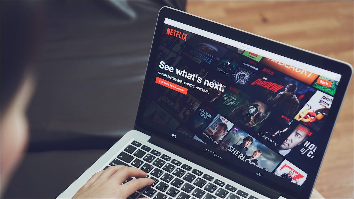 Sitio web de Netflix en una computadora portátil