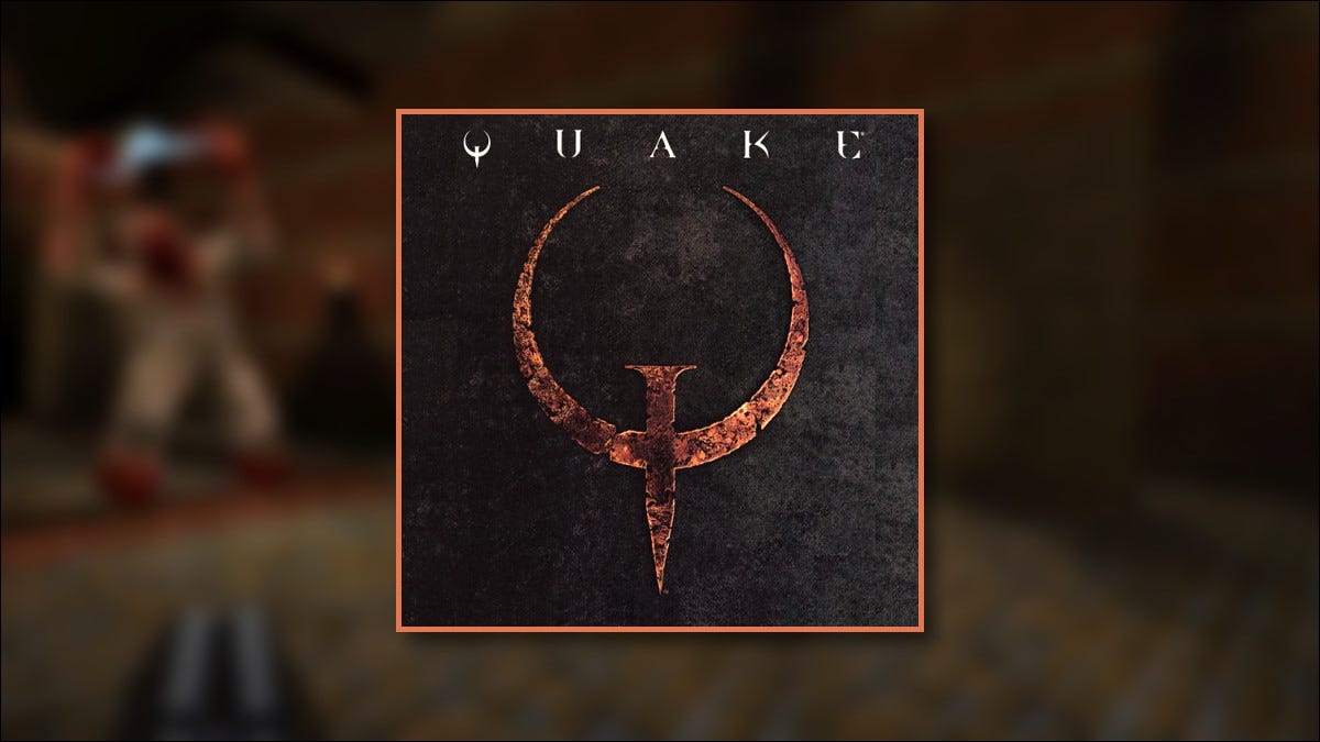 El logotipo de Quake 1 y el arte de la caja