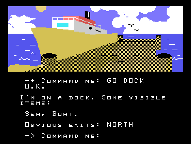 Return to Pirate's Isle (1983) utilizó técnicas de compresión novedosas para encajar gráficos ricos en un cartucho.