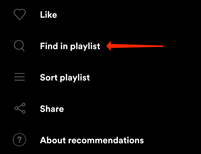 Toca "Buscar en lista de reproducción" para comenzar a buscar canciones específicas en las listas de reproducción de Spotify en Android.