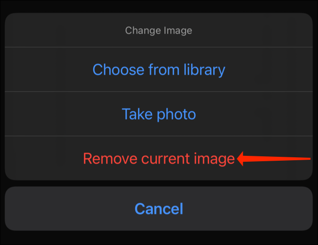 Si desea deshacerse de una imagen de la lista de reproducción de Spotify en el iPhone, toque "Eliminar imagen actual".