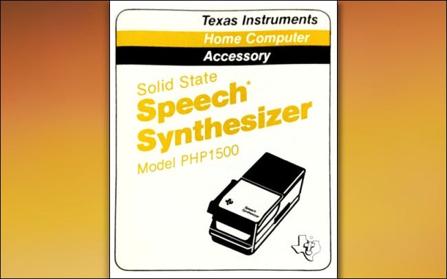 Cubierta del manual del sintetizador de voz TI-99 / 4A