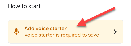 Toca la opción "Agregar Voice Starter".