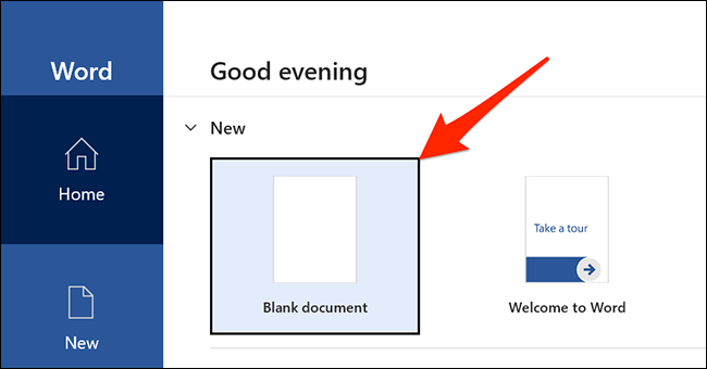 Haga clic en "Documento en blanco" en la interfaz principal de Word.
