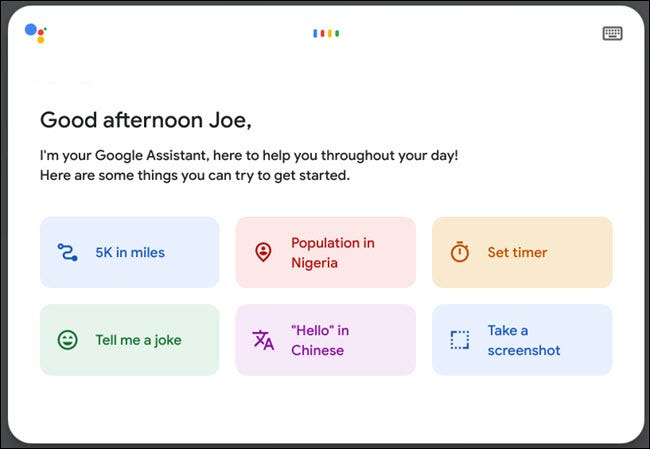 Ejemplo de Asistente de Google ejecutándose en una Chromebook
