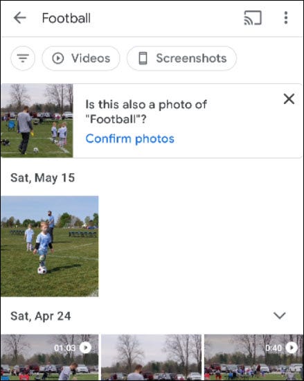 Resultados aleatorios de Google Photos.