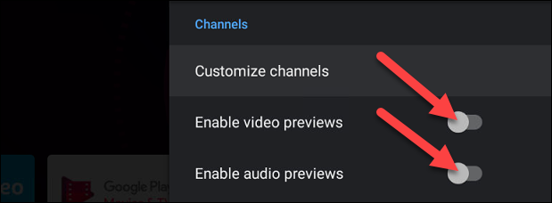 Desactive "Habilitar vistas previas de video" y "Habilitar vistas previas de audio".
