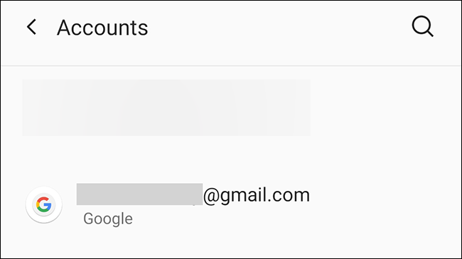 Elija la cuenta de Google en Android.