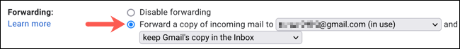 Habilitar el reenvío a la dirección de correo electrónico en Gmail