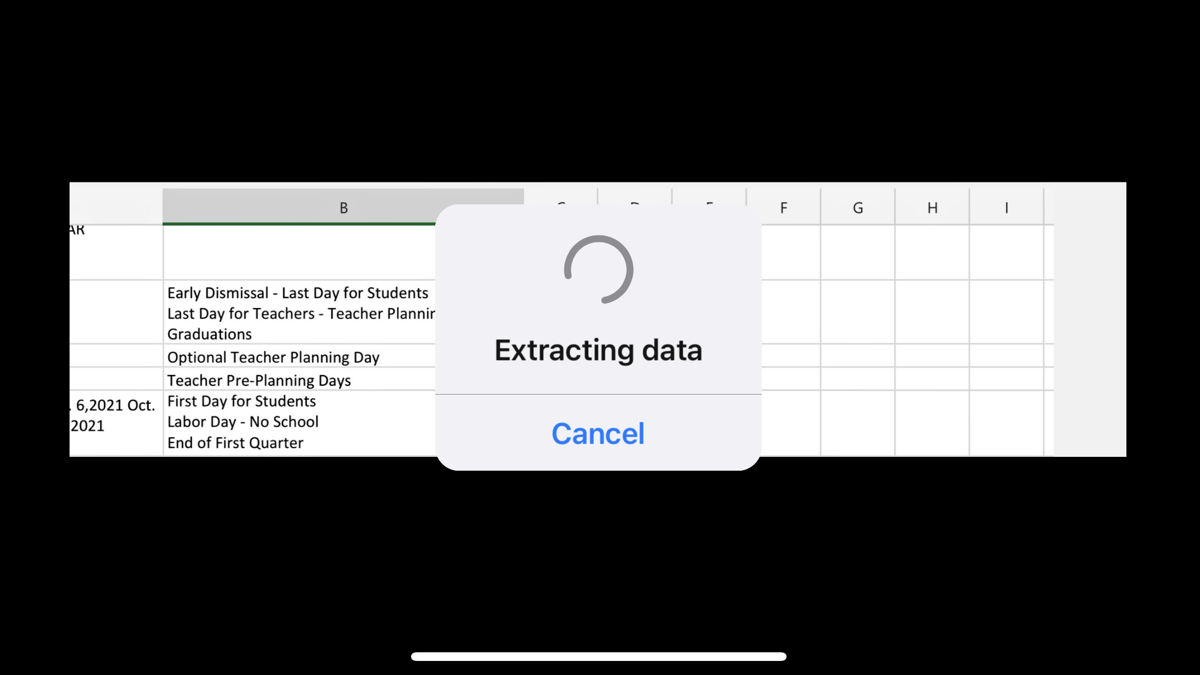 Extraer datos de una imagen en Excel en dispositivos móviles