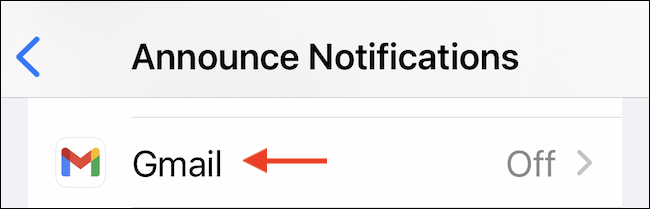 En la sección "Anunciar notificaciones", elija la aplicación donde desea escuchar las notificaciones.
