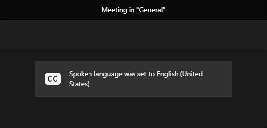 Mensaje de confirmación para el idioma hablado configurado en inglés (Estados Unidos).