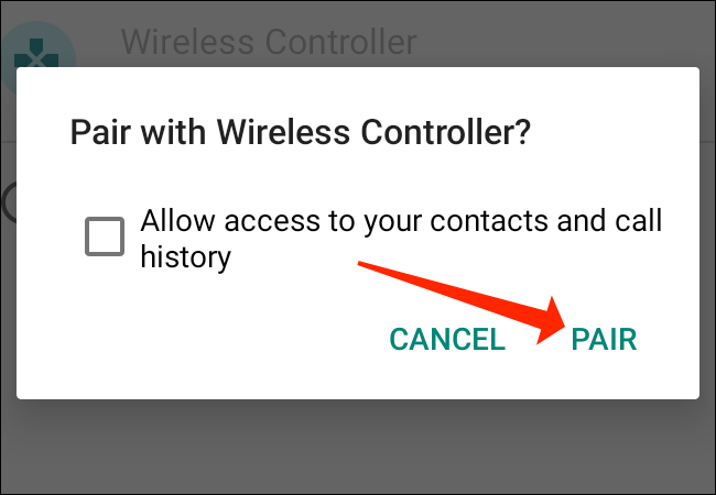 Toque "Emparejar" para conectar el controlador de PS5 con el teléfono Android. 