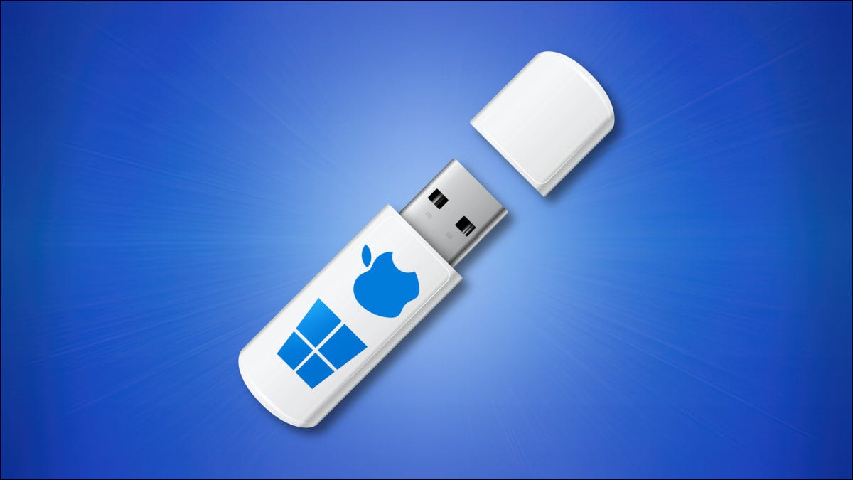 Una unidad USB de Windows y Mac
