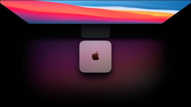 Mac mini en la pantalla del sistema operativo frontal