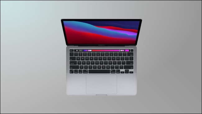 Macbook Pro M1 sobre fondo gris