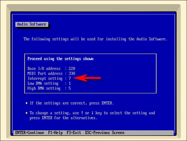 Mientras configura los controladores de sonido para Windows 3.1 en iDOS, cambie la interrupción de 5 a 7.