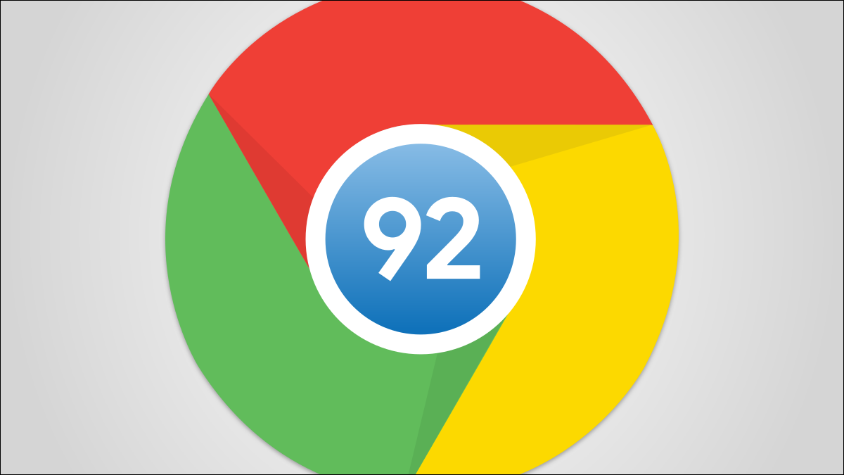 Logotipo de Google Chrome con 92 en el centro