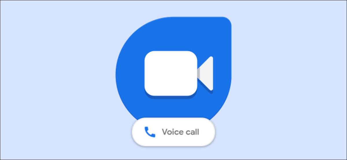logotipo de google duo con buitton de llamada de voz
