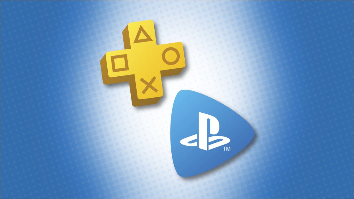 Logotipos de PlayStation Plus y PlayStation Now sobre un fondo azul