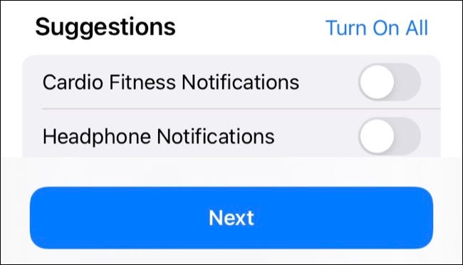 Compartir notificaciones de salud en la aplicación de salud de iPhone