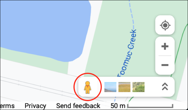 Botón de clic y arrastre de Google Street View