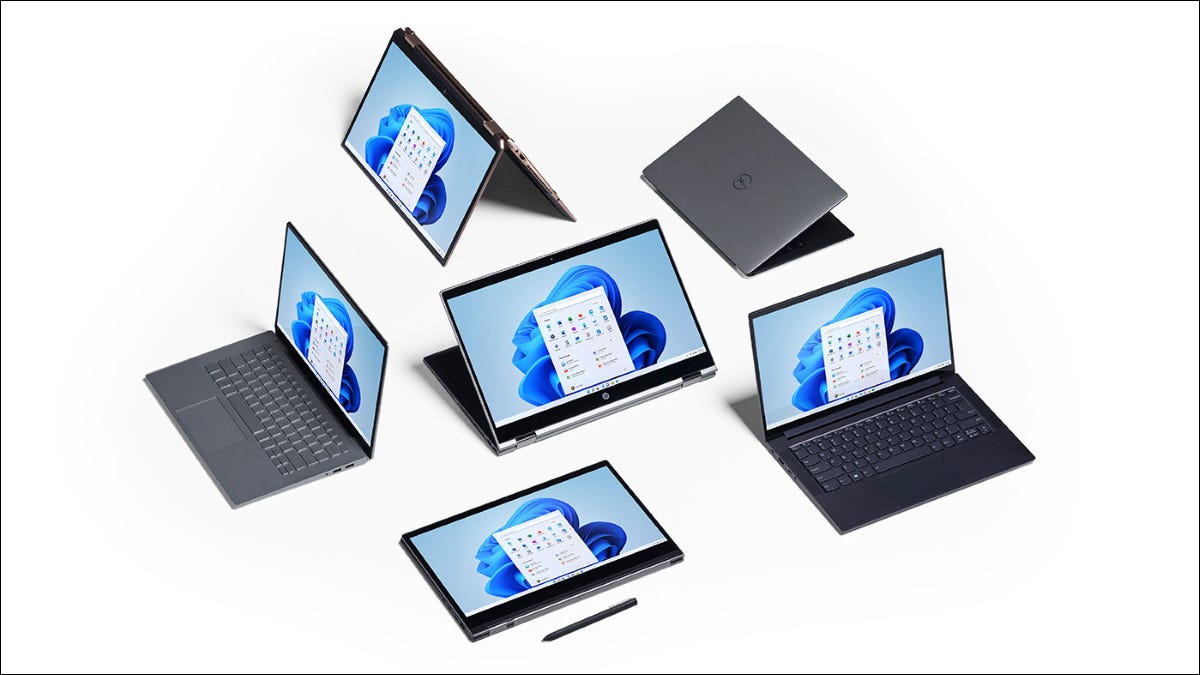 Computadoras portátiles y tabletas con Windows 11.
