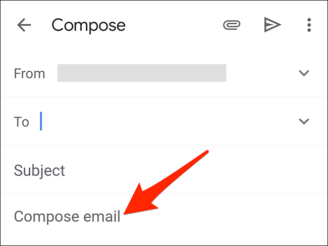 Mantén presionada la casilla "Redactar correo electrónico" en la aplicación Gmail.