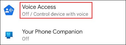 Busque "Acceso por voz" en la configuración de accesibilidad.
