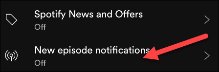 Toca "Notificaciones de nuevos episodios".