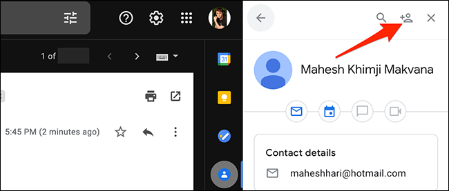 Seleccione "Agregar a contactos" en Gmail.