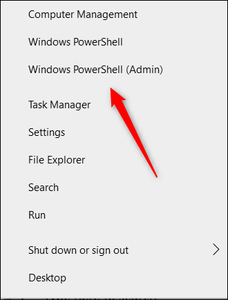 Haga clic en Administrador de Windows PowerShell