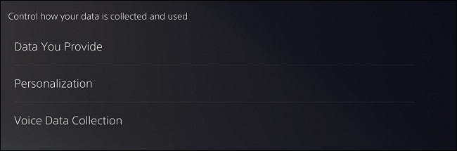 "Controla cómo se recopilan y utilizan tus datos" Configuración de privacidad de PS5