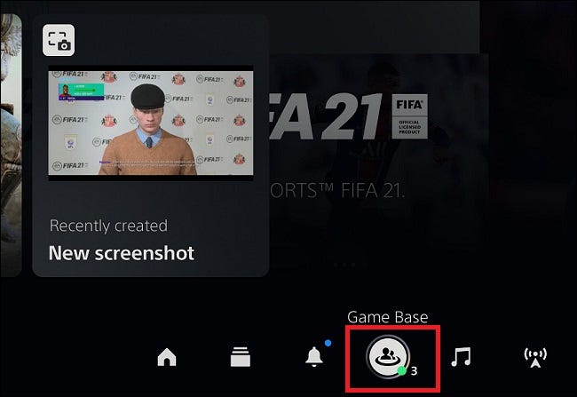 Seleccione "Game Base" en PS5.