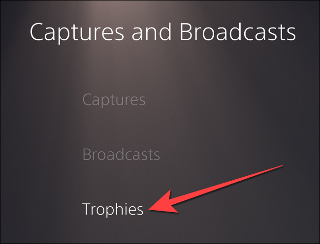 Seleccione "Trofeos" en la columna de la izquierda.