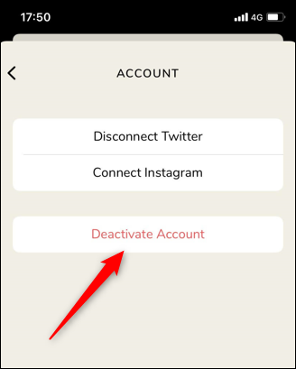 Toca "Desactivar cuenta".