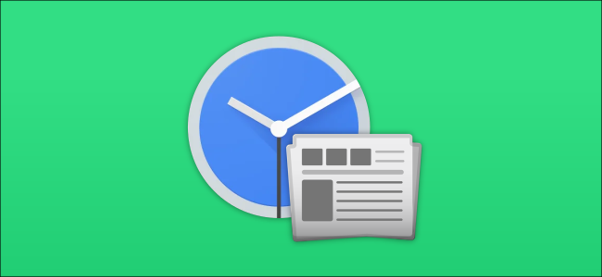 Aplicación de reloj de Google con periódico