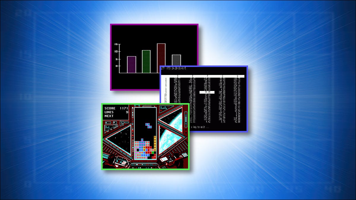 Ejemplos de pantallas de teclas de jefe de MS-DOS