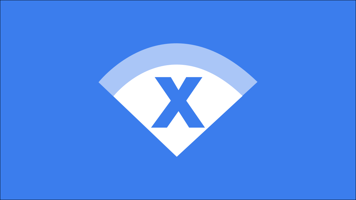Símbolo de Wi-Fi con X