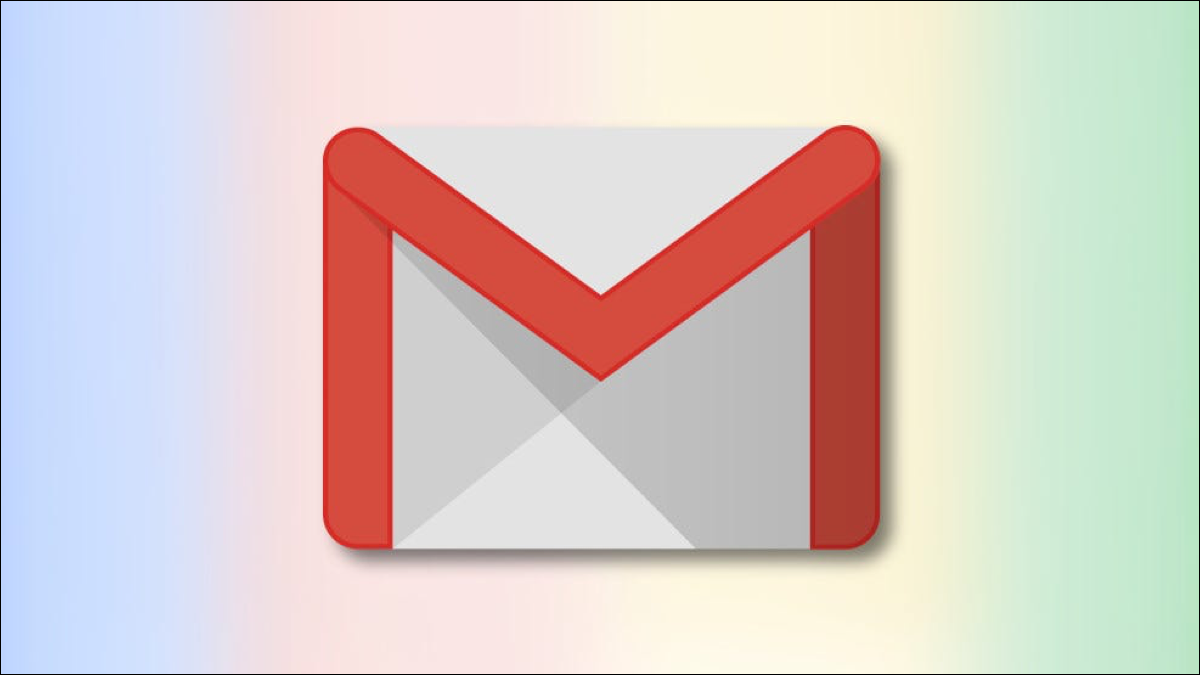 Logotipo de Google Gmail en el héroe de fondo arcoíris