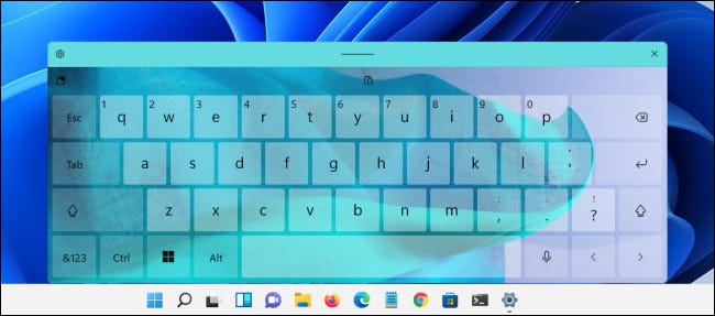 El tema del teclado táctil "Indigo Breeze" en Windows 11.