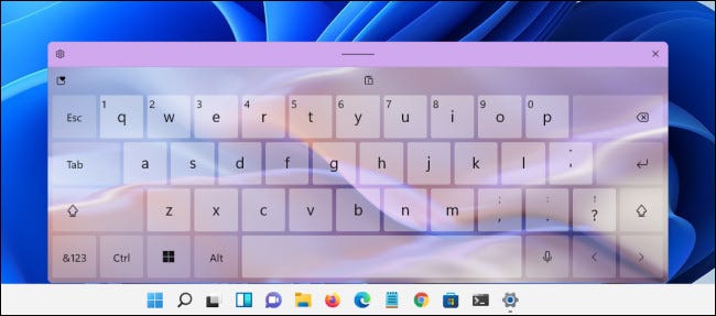 El tema del teclado táctil "Lilac River" en Windows 11.