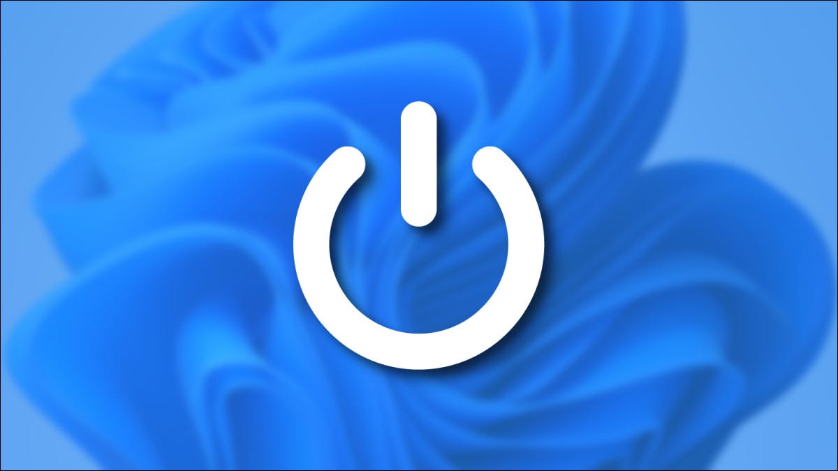 Un símbolo de poder sobre el fondo de Windows 11