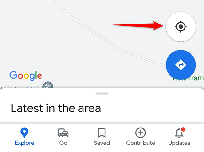 Toca "Tu ubicación" en la aplicación Google Maps.