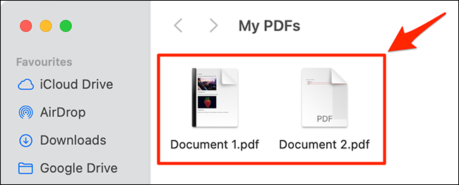 Encuentra archivos PDF en Finder.