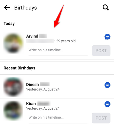 Accede a los cumpleaños de tus amigos en la aplicación de Facebook.