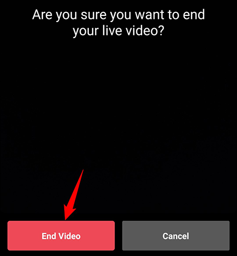 Toca "Finalizar video" en el mensaje de Instagram.