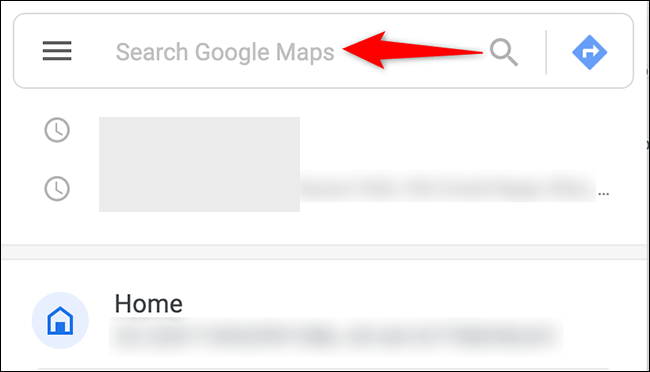 Haga clic en el cuadro "Buscar en Google Maps" en el sitio de Google Maps.