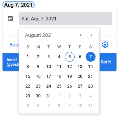 Haga clic en el campo de la fecha para elegir una nueva fecha en el calendario.