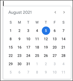 Elija la fecha en el calendario